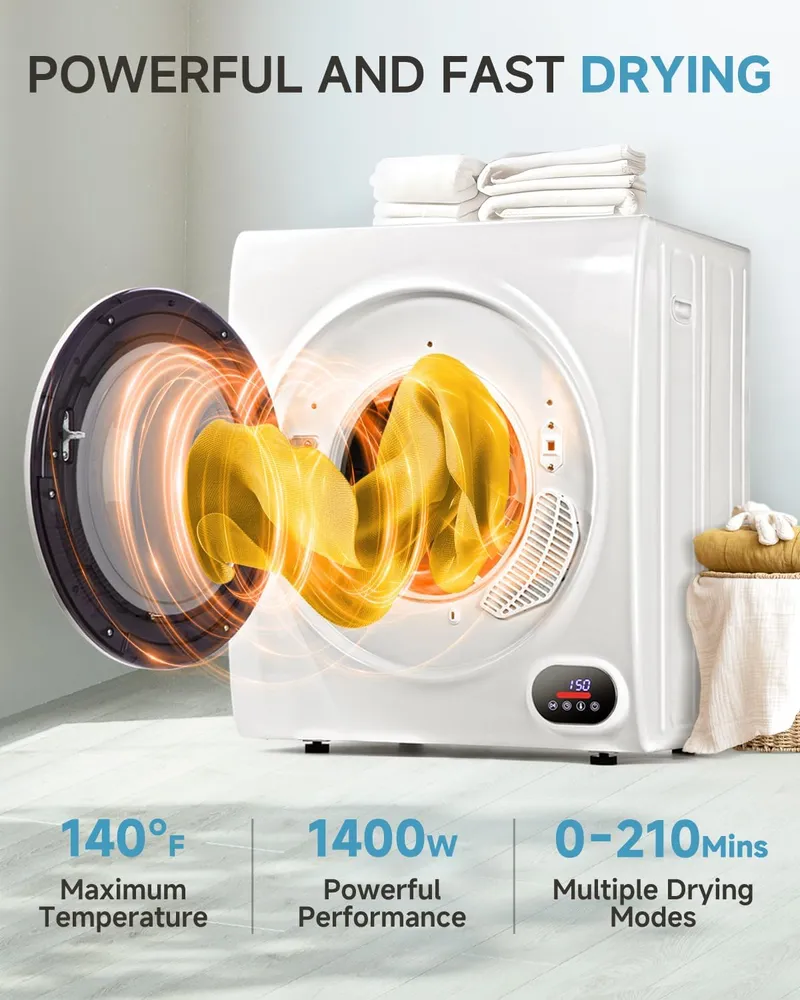 Feelfunn Clothes Dryer with Stainless Steel Tub